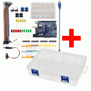 Kit Uno Iniciante + Caixa Plástica – 80 Peças para Arduino