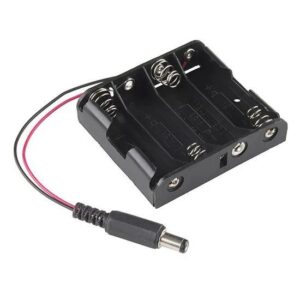 SUPORTE 4 PILHAS AA CANOA COM PLUG P4 P/ ARDUINO